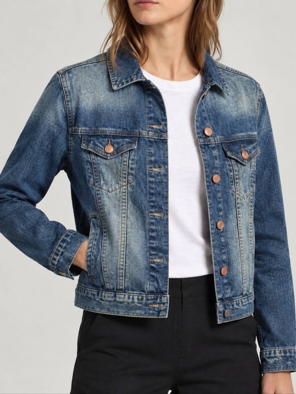 Forever 21 Washed Blue Denim Jacket - Size Small
